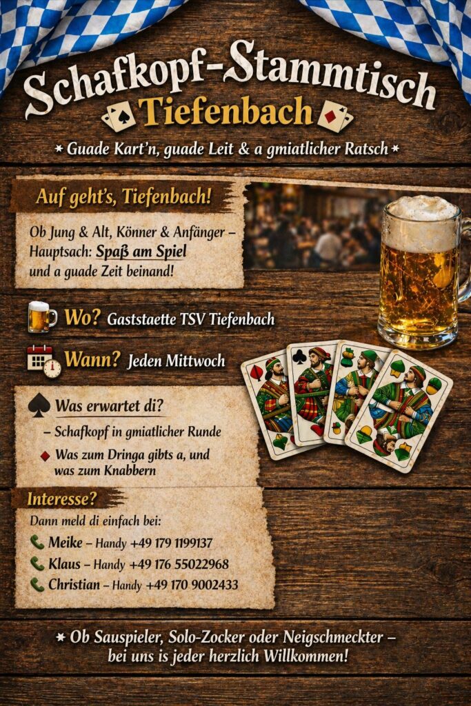 Werbeflyer Schafkopf-Stammtisch